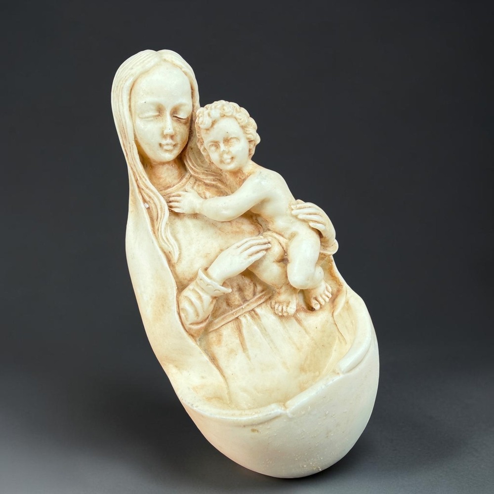 Madonna and Child Holy Water Font Made in Italy Wall Plaque Hanging Decor Italy